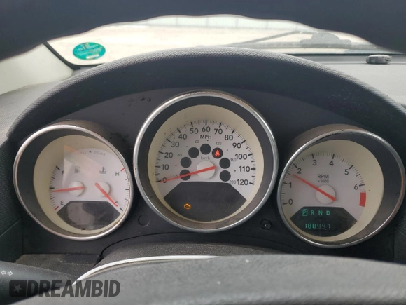2008 Dodge Caliber SXT with VIN 1B3HB48B38D670898, listed as a Copart auction lot 53401785 with 188,947 mi miles and Non Repairable. Bid and sale history available at carsss.com. Image 9.