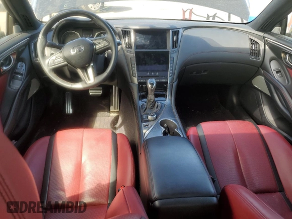 2022 Infiniti Q60 Red Sport 400 with VIN JN1FV7LL8NM681098, listed as a Copart auction lot 54364875 with 17,216 mi miles and Salvage title. Bid and sale history available at DreamBid. Image 8.