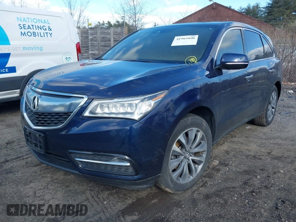 2016 Acura MDX w/Tech with VIN 5FRYD4H40GB053930, listed as a IAAI auction lot 41965048 with 1 mi miles. Bid and sale history available at carsss.com. Image 2.