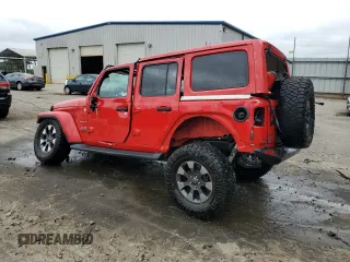 2018 Jeep Wrangler Unlimited Sahara with VIN 1C4HJXEG9JW146717, listed as a Copart auction lot 55062845 with 148,844 mi miles and Salvage title. Bid and sale history available at DreamBid. Image 2.
