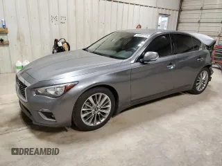 2023 Infiniti Q50 Luxe z VIN JN1EV7BP9PM512226, wystawiony jako Copart lot #56002275 z przebiegiem 29 865 mil mil oraz Szkoda całkowita • Salvage title. Historia ofert i sprzedaży dostępna na DreamBid. Obrazek 1.