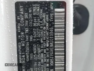 2021 Hyundai NEXO z VIN KM8J74A63MU013846, wystawiony jako Copart lot #49278455 z przebiegiem 16 040 mil mil oraz Szkoda całkowita • Salvage title. Historia ofert i sprzedaży dostępna na DreamBid. Obrazek 13.