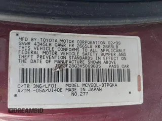 1999 Lexus ES 300 с VIN JT8BF28G3X5069605, выставлен на аукционе IAAI как лот 41381580 с пробегом 348 405 миль миль и . История ставок и продаж доступна на DreamBid. Изображение 9.