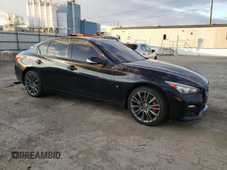 2017 Infiniti Q50 Red Sport 400 with VIN JN1FV7AR5HM870383, listed as a Copart auction lot 80452434 with 63,315 mi miles and Salvage Title. Bid and sale history available at carsss.com. Image 4.
