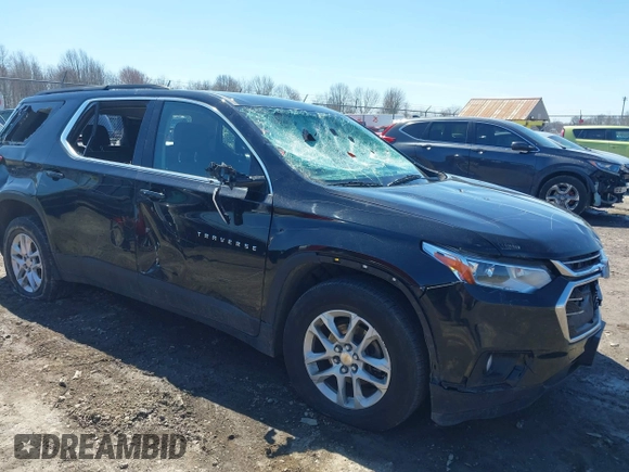 2019 Chevrolet Traverse LT Cloth with VIN 1GNEVGKW1KJ193586, listed as a IAAI auction lot 42044908 with 137,823 mi miles. Bid and sale history available at carsss.com. Image 1.