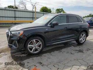 2020 Audi Q3 S line Premium with VIN WA1DECF30L1026838, listed as a Copart auction lot 60165625 with 55,168 mi miles and Salvage title. Bid and sale history available at DreamBid. Image 1.