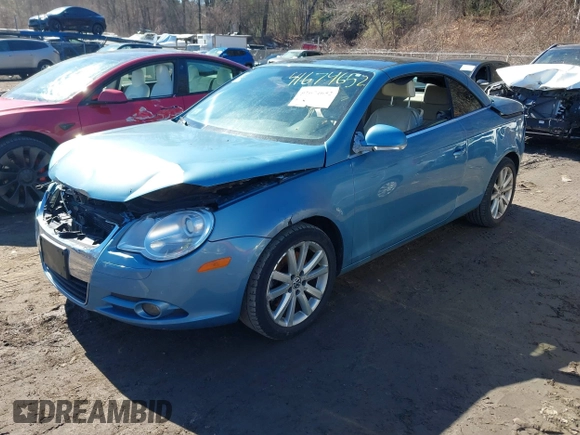 2007 Volkswagen Eos 2.0T with VIN WVWFA71FX7V051232, listed as a IAAI auction lot 41674652 with 88,617 mi miles and . Bid and sale history available at DreamBid. Image 2.