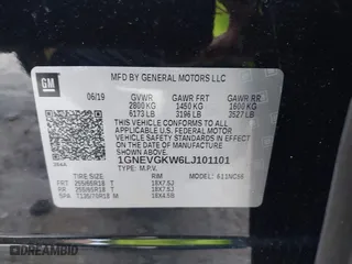 2020 Chevrolet Traverse LT Cloth with VIN 1GNEVGKW6LJ101101, listed as a IAAI auction lot 40050482 with 86,527 mi miles. Bid and sale history available at carsss.com. Image 9.
