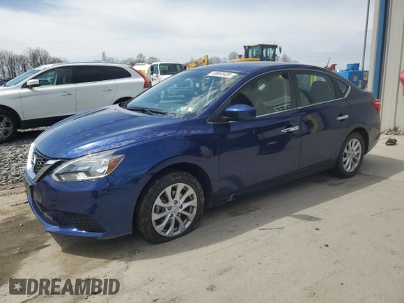 2019 Nissan Sentra SV with VIN 3N1AB7AP7KY365886, listed as a Copart auction lot 53853435 with 49,454 mi miles and Salvage Title. Bid and sale history available at carsss.com. Image 1.