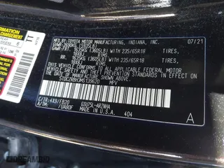 2021 Toyota Highlander L with VIN 5TDCZRBH3MS139620, listed as a IAAI auction lot 41397671 with 189,493 mi miles. Bid and sale history available at carsss.com. Image 9.