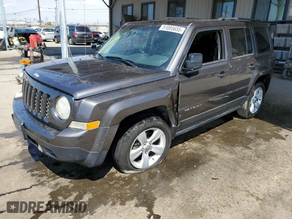 2014 Jeep Patriot Latitude with VIN 1C4NJPFB9ED822901, listed as a Copart auction lot 51005655 with 130,149 mi miles and Salvage Title. Bid and sale history available at carsss.com. Image 1.