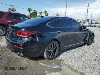2018 Genesis G80 Sport with VIN KMHGN4JB4JU216186, listed as a Copart auction lot 61185455 with 62,147 mi miles and Salvage title. Bid and sale history available at DreamBid. Image 3.