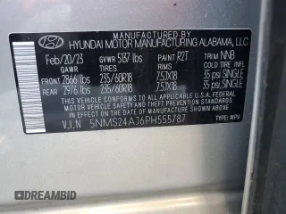 2023 Hyundai Santa Fe SEL with VIN 5NMS24AJ6PH555787, listed as a Copart auction lot 49967035 with 43,406 mi miles and Non Repairable. Bid and sale history available at carsss.com. Image 13.