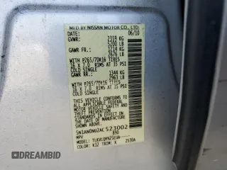 2010 Nissan Xterra S with VIN 5N1AN0NU2AC523002, listed as a Copart auction lot 87229904 with 93,356 mi miles and Salvage title. Bid and sale history available at DreamBid. Image 13.
