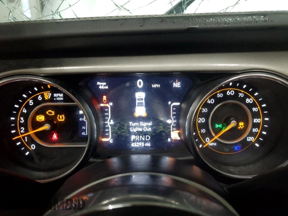 2023 Jeep Gladiator Overland with VIN 1C6HJTFG1PL528801, listed as a Copart auction lot 50968205 with 43,293 mi miles and Non repairable. Bid and sale history available at DreamBid. Image 9.