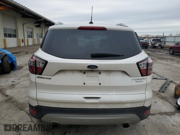 2017 Ford Escape Titanium with VIN 1FMCU0JD1HUE66040, listed as a Copart auction lot 43942665 with 55,484 mi miles and Salvage Title. Bid and sale history available at DreamBid. Image 6.