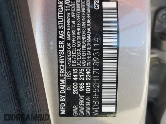 2007 Mercedes-Benz C 230 Sport z VIN WDBRF52H17F893114, wystawiony jako Copart lot #61109905 z przebiegiem 190 956 mil mil oraz Szkoda całkowita • Salvage title. Historia ofert i sprzedaży dostępna na DreamBid. Obrazek 12.