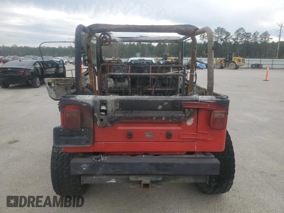 1997 Jeep Wrangler Sport with VIN 1J4FY19S8VP529153, listed as a Copart auction lot 45720935 with 0 mi miles and Salvage Title. Bid and sale history available at carsss.com. Image 6.