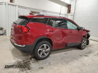 2020 GMC Terrain SLT with VIN 3GKALVEV3LL252060, listed as a Copart auction lot 53077015 with 75,126 mi miles and Salvage Title. Bid and sale history available at carsss.com. Image 3.