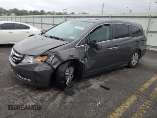 2015 Honda Odyssey EX-L z VIN 5FNRL5H66FB023782, wystawiony jako Copart lot #56874235 z przebiegiem 155 757 mil mil oraz Szkoda całkowita • Salvage title. Historia ofert i sprzedaży dostępna na DreamBid. Obrazek 1.