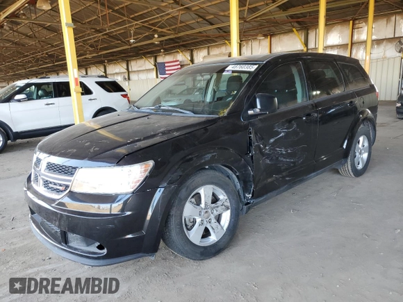 2013 Dodge Journey SE with VIN 3C4PDCAB4DT575943, listed as a Copart auction lot 48760385 with 127,081 mi miles and Salvage Title. Bid and sale history available at carsss.com. Image 1.