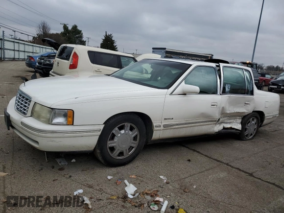 1998 Cadillac DeVille with VIN 1G6KD54Y7WU755628, listed as a Copart auction lot 45166875 with 165,385 mi miles and Salvage Title. Bid and sale history available at carsss.com. Image 1.