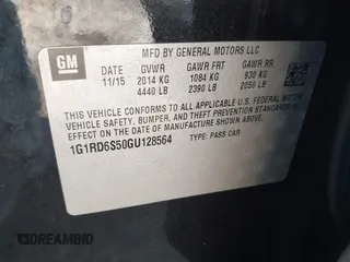 2016 Chevrolet Volt Premier with VIN 1G1RD6S50GU128564, listed as a IAAI auction lot 41656358 with 83,046 mi miles. Bid and sale history available at carsss.com. Image 9.