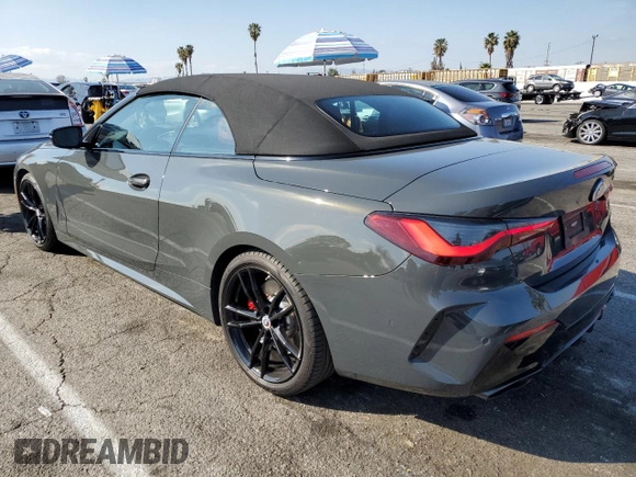 2023 BMW 4 Series M440i with VIN WBA53AT09PCM38259, listed as a Copart auction lot 44629515 with 14,621 mi miles and Salvage Title. Bid and sale history available at DreamBid. Image 2.