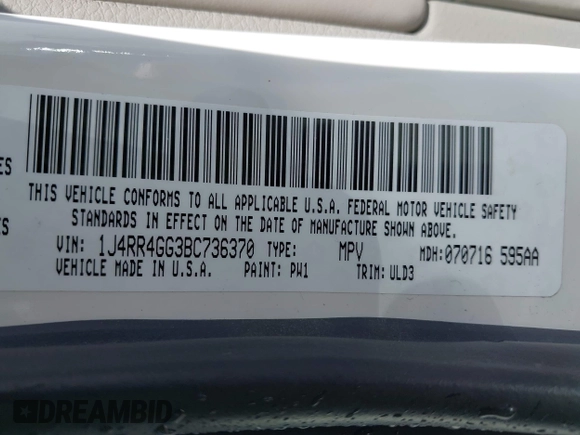 2011 Jeep Grand Cherokee Laredo with VIN 1J4RR4GG3BC736370, listed as a IAAI auction lot 42053862 with 169,269 mi miles and . Bid and sale history available at DreamBid. Image 9.