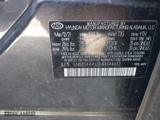 2021 Hyundai Santa Fe Limited with VIN 5NMS44AL1MH344651, listed as a IAAI auction lot 41733781 with 40,626 mi miles. Bid and sale history available at carsss.com. Image 9.