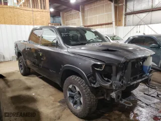 2019 Ram 1500 Rebel with VIN 1C6SRFLT1KN646037, listed as a Copart auction lot 73204094 with 74,338 mi miles and Salvage Title. Bid and sale history available at carsss.com. Image 4.
