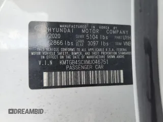 2021 Genesis G80 2.5T z VIN KMTGB4SCXMU046751, wystawiony jako Copart lot #53548415 z przebiegiem Nie podano mil oraz Nie do naprawy • Non repairable. Historia ofert i sprzedaży dostępna na DreamBid. Obrazek 12.