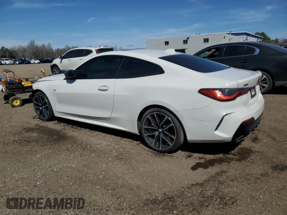 2021 BMW 4 Series M440i xDrive with VIN WBA13AR00MCG86985, listed as a Copart auction lot 49809835 with 112,112 mi miles and Clean Title. Bid and sale history available at DreamBid. Image 2.