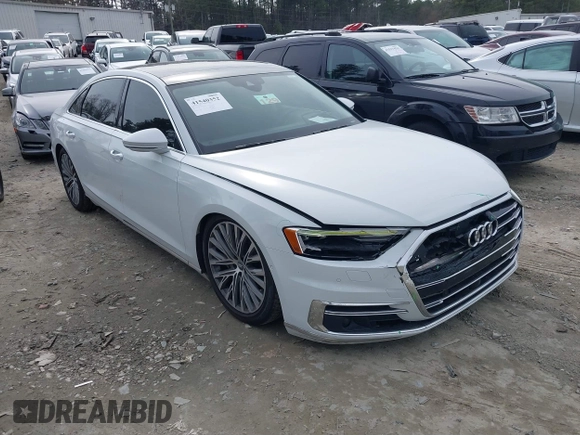 2019 Audi A8 L with VIN WAU8DAF83KN007358, listed as a IAAI auction lot 41540352 with 77,203 mi miles. Bid and sale history available at carsss.com. Image 1.