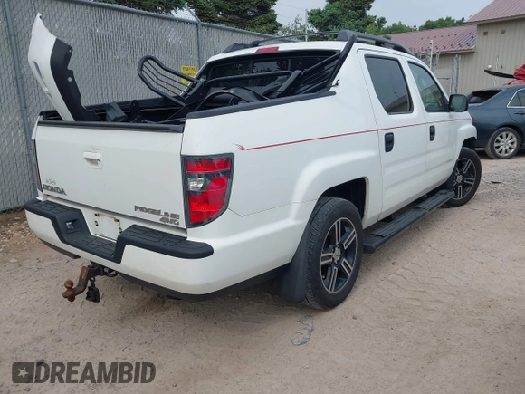 2013 Honda Ridgeline RTL with VIN 5FPYK1F58DB018542, listed as a IAAI auction lot 42465817 with 112,898 mi miles and . Bid and sale history available at DreamBid. Image 4.