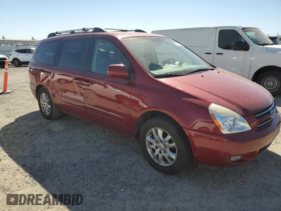 2007 Kia Sedona EX with VIN KNDMB233976177716, listed as a Copart auction lot 71408984 with 173,640 mi miles and Salvage Title. Bid and sale history available at DreamBid. Image 4.