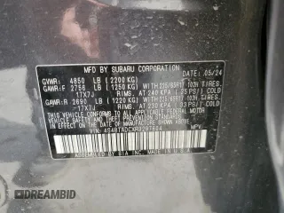 2024 Subaru Outback Premium с VIN 4S4BTADCXR3297604, выставлен на аукционе Copart как лот 53678345 с пробегом 14 714 миль миль и Списание • Salvage title. История ставок и продаж доступна на DreamBid. Изображение 14.