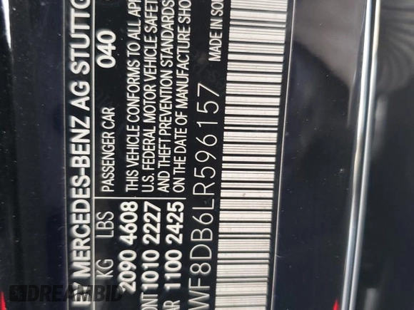 2020 Mercedes-Benz C 300 с VIN W1KWF8DB6LR596157, выставлен на аукционе Copart как лот 56548765 с пробегом 64 646 миль миль и Списание • Salvage title. История ставок и продаж доступна на DreamBid. Изображение 13.