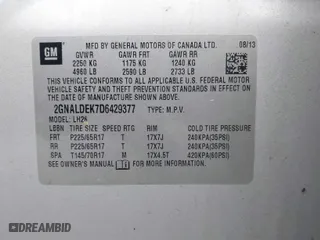 2013 Chevrolet Equinox LT with VIN 2GNALDEK7D6429377, listed as a IAAI auction lot 41837322 with 154,453 mi miles. Bid and sale history available at carsss.com. Image 9.