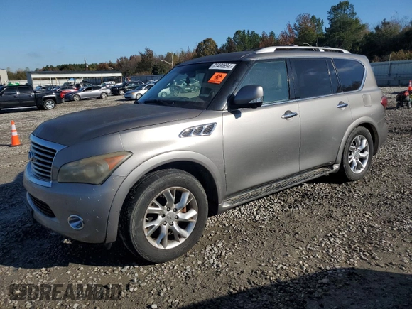 2011 Infiniti QX56 7-passenger with VIN JN8AZ2NEXB9001184, listed as a Copart auction lot 81480694 with 208,947 mi miles and Clean Title. Bid and sale history available at carsss.com. Image 1.