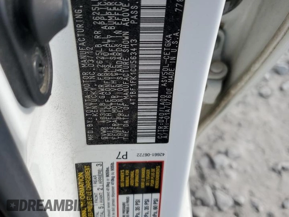 2012 Toyota Camry L with VIN 4T1BF1FK1CU563413, listed as a Copart auction lot 52813535 with 167,941 mi miles and Salvage Title. Bid and sale history available at DreamBid. Image 15.