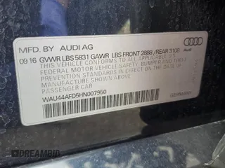 2017 Audi A8 L with VIN WAU44AFD5HN007950, listed as a Copart auction lot 51775815 with 95,633 mi miles and Salvage Title. Bid and sale history available at carsss.com. Image 14.