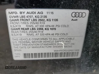 2016 Audi Q3 Prestige with VIN WA1FFCFS1GR011608, listed as a Copart auction lot 71228113 with 102,137 mi miles and . Bid and sale history available at DreamBid. Image 13.