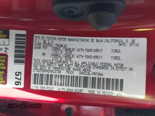 2016 Toyota Tacoma SR5 with VIN 3TMDZ5BN9GM012720, listed as a IAAI auction lot 41664651 with 119,010 mi miles and . Bid and sale history available at DreamBid. Image 9.