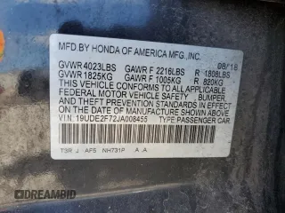 2018 Acura ILX Premium with VIN 19UDE2F72JA008455, listed as a Copart auction lot 56945665 with Not provided miles and Salvage title. Bid and sale history available at DreamBid. Image 12.
