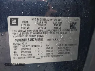 2017 GMC Acadia SLT with VIN 1GKKNMLS4HZ249606, listed as a IAAI auction lot 41878377 with 230,091 mi miles. Bid and sale history available at carsss.com. Image 9.