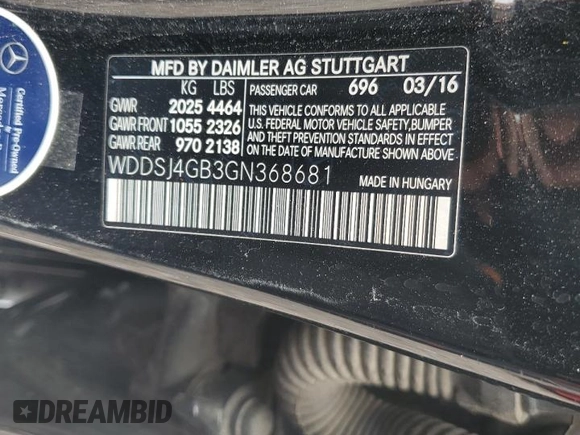 2016 Mercedes-Benz CLA 250 z VIN WDDSJ4GB3GN368681, wystawiony jako Copart lot #59261285 z przebiegiem 97 910 mil mil oraz Szkoda całkowita • Salvage title. Historia ofert i sprzedaży dostępna na DreamBid. Obrazek 13.