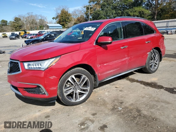 2018 Acura MDX Advance with VIN 5J8YD4H82JL002830, listed as a Copart auction lot 43667625 with 117,192 mi miles and Salvage Title. Bid and sale history available at carsss.com. Image 1.