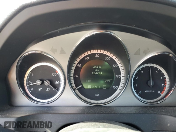 2011 Mercedes-Benz C with VIN WDDGF5EB2BR174774, listed as a Copart auction lot 52709625 with 124,781 mi miles and Salvage Title. Bid and sale history available at carsss.com. Image 9.