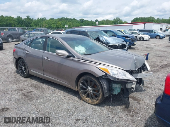 2013 Hyundai Azera with VIN KMHFH4JG2DA263558, listed as a IAAI auction lot 42434288 with 147,282 mi miles and . Bid and sale history available at DreamBid. Image 1.